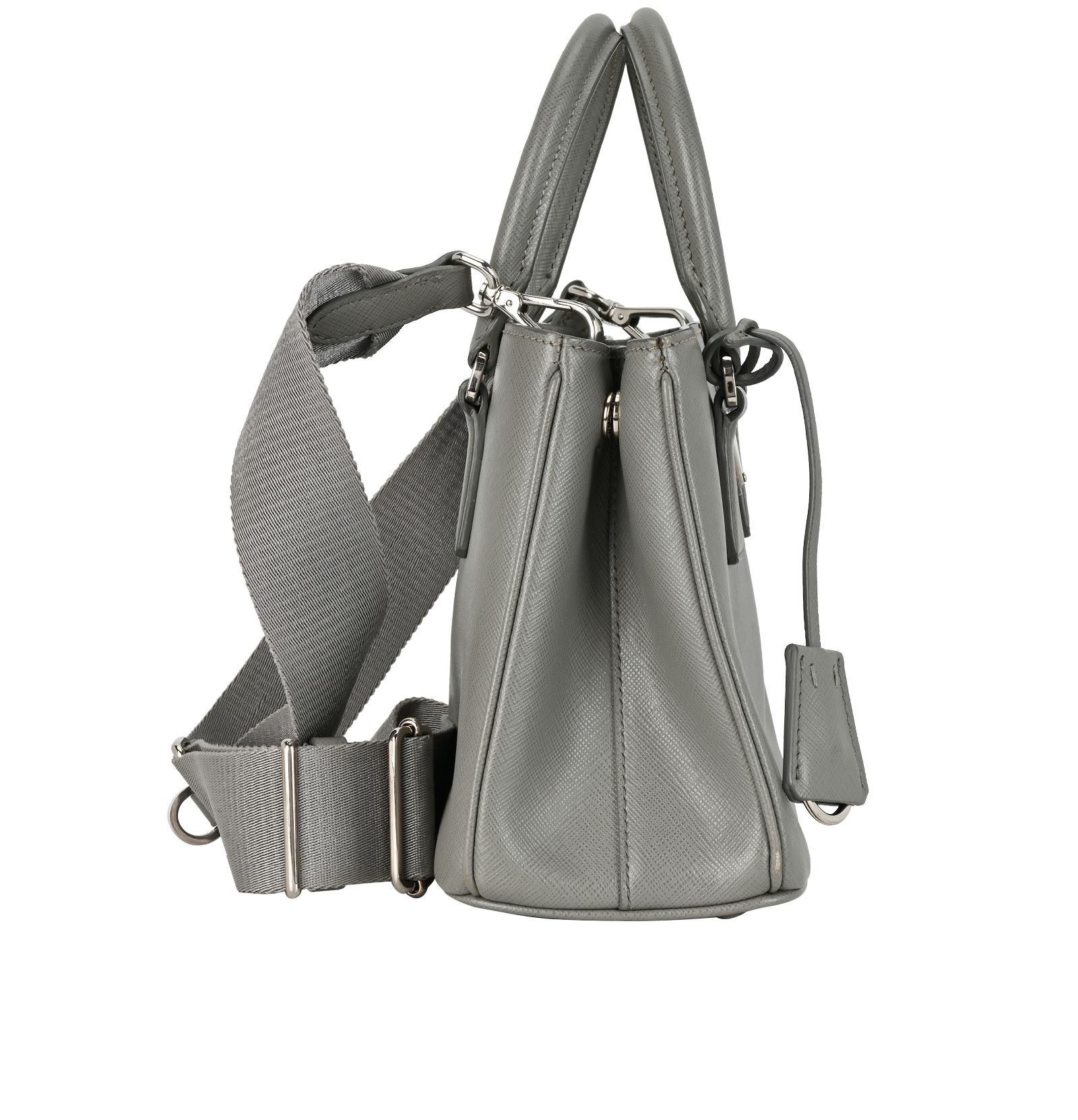 2-Way Tote, &pound;1,200, Handbags, Grey, Leather, Side view